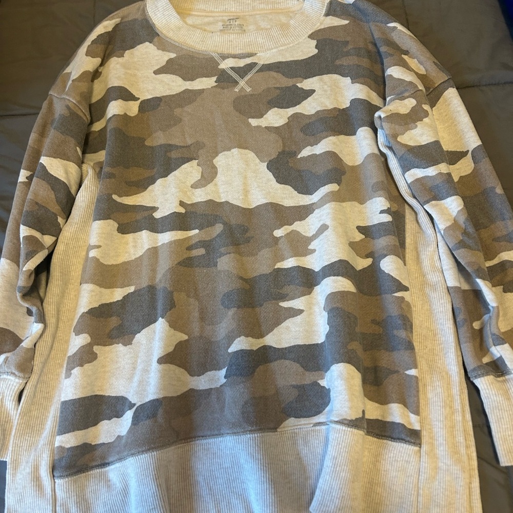 Aerie Oversized Camo Sweater